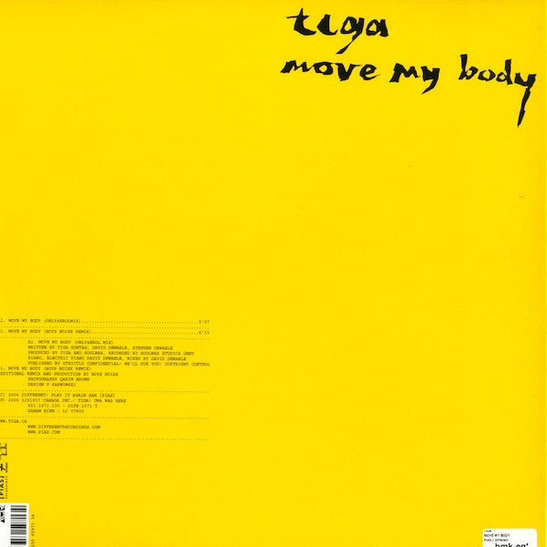 Tiga - Move My Body (Vinyl, 12", 33 ⅓ RPM, 45 RPM, Misprint) Very Good (VG) / Very Good Plus (VG+)