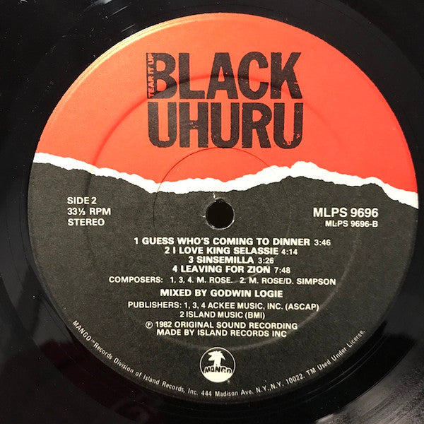 Black Uhuru - Tear It Up - Live (Vinyl, LP) Very Good Plus (VG+) / Very Good Plus (VG+)
