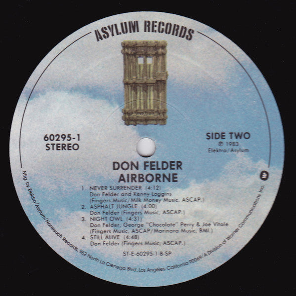 Don Felder - Airborne (Vinyl, LP, Album, Stereo) Very Good Plus (VG+) / Very Good Plus (VG+)