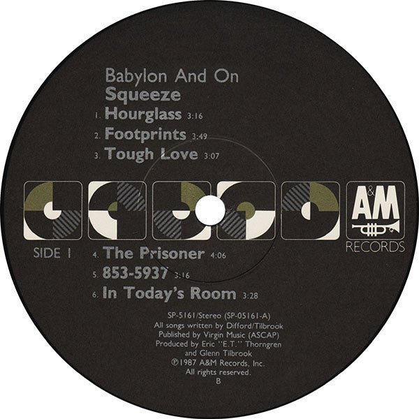Squeeze (2) - Babylon And On (Vinyl, LP, Album, Stereo) Very Good (VG) / Very Good Plus (VG+)