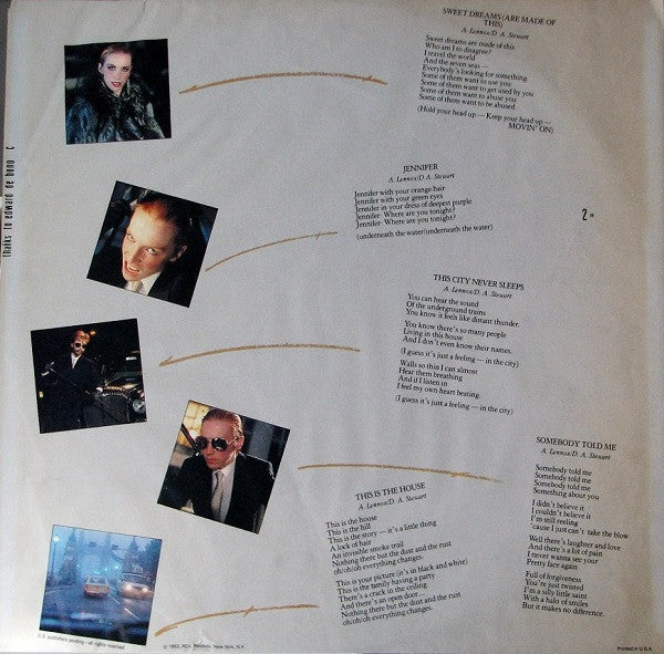 Eurythmics - Sweet Dreams (Are Made Of This) (Vinyl, LP, Album, Stereo) Good Plus (G+) / Very Good (VG)