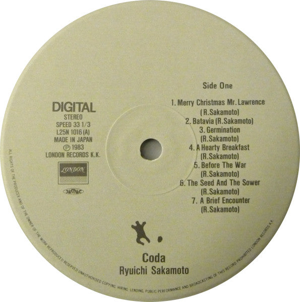 Ryuichi Sakamoto - Coda (Vinyl, LP, Album, Stereo) Very Good Plus (VG+) / Very Good Plus (VG+)