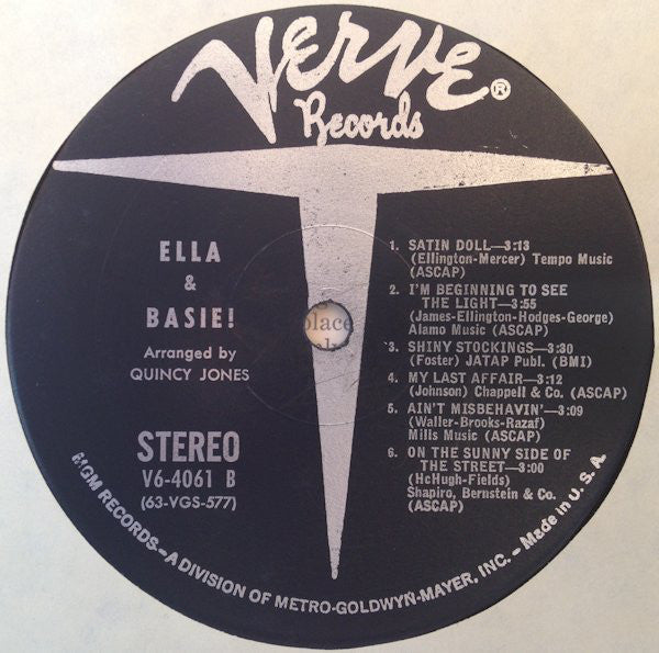 Ella Fitzgerald - Ella And Basie! (Vinyl, LP, Album, Stereo) Good Plus (G+) / Very Good (VG)