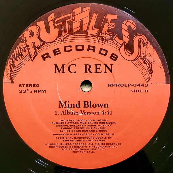 MC Ren - Mad Scientist (Vinyl, 12", 33 ⅓ RPM, Promo, Stereo) Very Good (VG) / Very Good (VG)