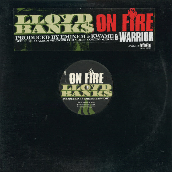 Lloyd Banks - On Fire / Warrior (Vinyl, 12", 33 ⅓ RPM, Promo) Very Good Plus (VG+) / Very Good Plus (VG+)