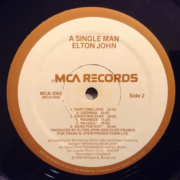 Elton John - A Single Man (Vinyl, LP, Album, Stereo) Very Good Plus (VG+) / Good Plus (G+)