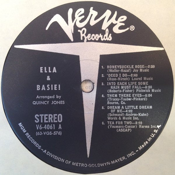 Ella Fitzgerald - Ella And Basie! (Vinyl, LP, Album, Stereo) Good Plus (G+) / Very Good (VG)