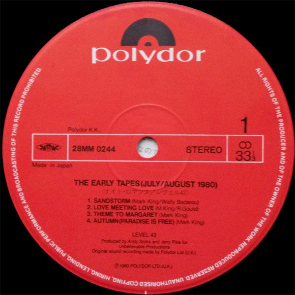 Level 42 - The Early Tapes (July/August 1980) (Vinyl, LP, Album)