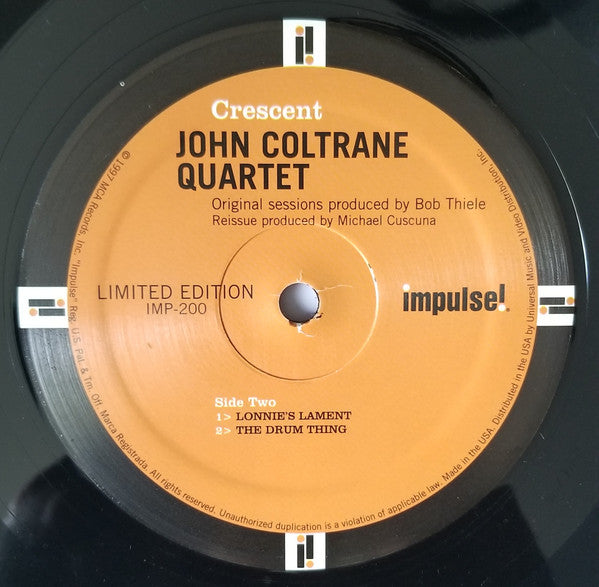 The John Coltrane Quartet - Crescent (Vinyl, LP, Album, Limited Edition, Reissue, Remastered) Very Good (VG) / Very Good Plus (VG+)