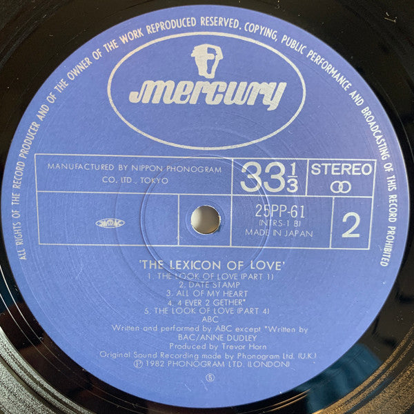 ABC - The Lexicon Of Love (Vinyl, LP, Album, Stereo)