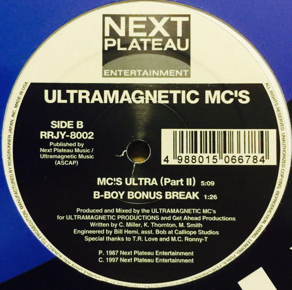 Ultramagnetic MC's - Traveling At The Speed Of Thought / MC's Ultra (Part II) (Vinyl, 12", Reissue) Very Good Plus (VG+) / Very Good Plus (VG+)