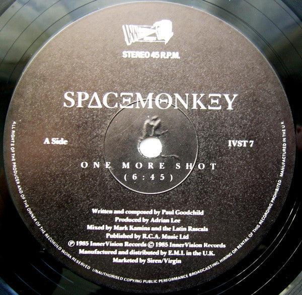 Space Monkey (3) - One More Shot (Vinyl, 12", 45 RPM) Good Plus (G+) / Very Good Plus (VG+)