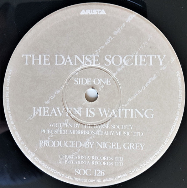 The Danse Society - Heaven Is Waiting (Vinyl, 12", 45 RPM, Single) Very Good (VG) / Very Good (VG)