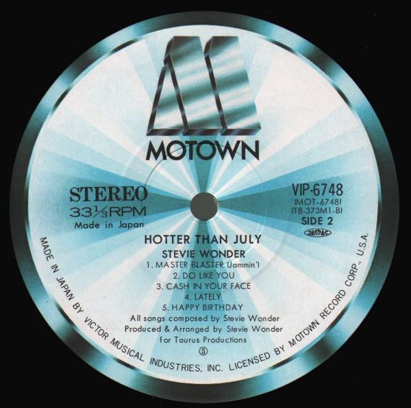 Stevie Wonder - Hotter Than July (Vinyl, LP, Album)