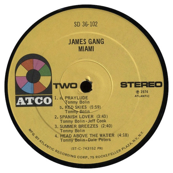 James Gang - Miami (Vinyl, LP, Album) Near Mint (NM or M-) / Good Plus (G+)