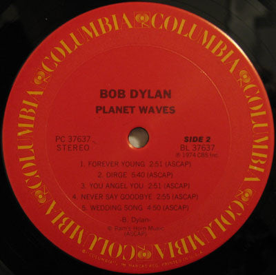 Bob Dylan - Planet Waves (Vinyl, LP, Album, Reissue, Stereo) Very Good (VG) / Very Good Plus (VG+)