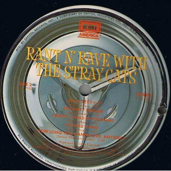 Stray Cats - Rant N' Rave With The Stray Cats (Vinyl, LP, Album) Very Good (VG) / Very Good Plus (VG+)
