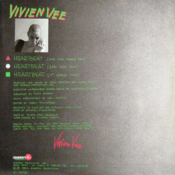 Vivien Vee - Heartbeat (Vinyl, 12", 33 ⅓ RPM, Stereo) Very Good (VG) / Very Good Plus (VG+)
