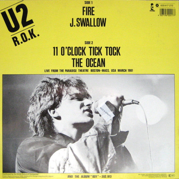U2 - ROK (Vinyl, 12", Maxi-Single, 45 RPM, Reissue) Very Good Plus (VG+) / Very Good (VG)