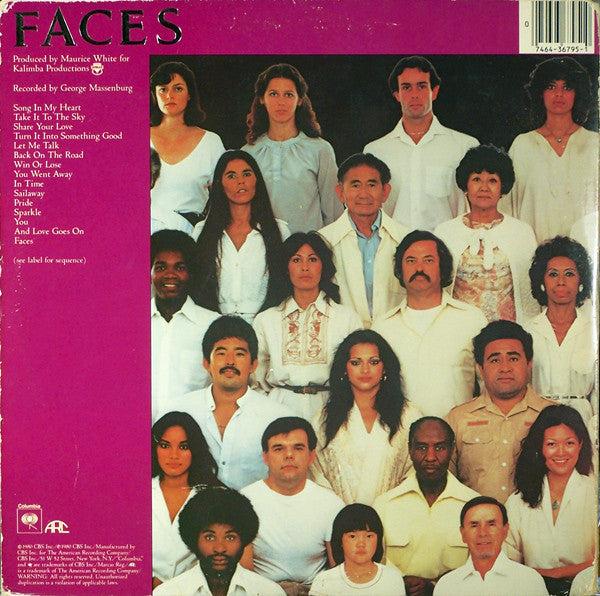 Earth, Wind & Fire - Faces (2xVinyl, LP, Album, Stereo) Good Plus (G+) / Very Good (VG)