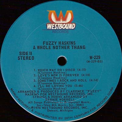 Fuzzy Haskins - A Whole Nother Thang (Vinyl, LP, Album, Stereo) Good Plus (G+) / Very Good (VG)