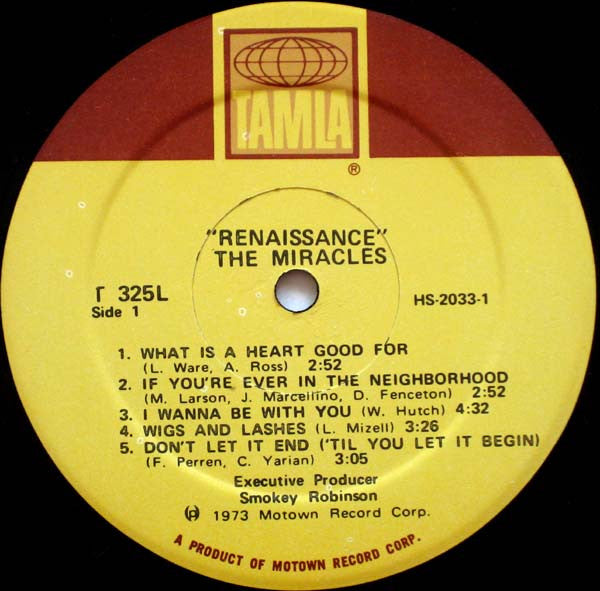 The Miracles - Renaissance (Vinyl, LP, Album) Very Good (VG) / Very Good (VG)