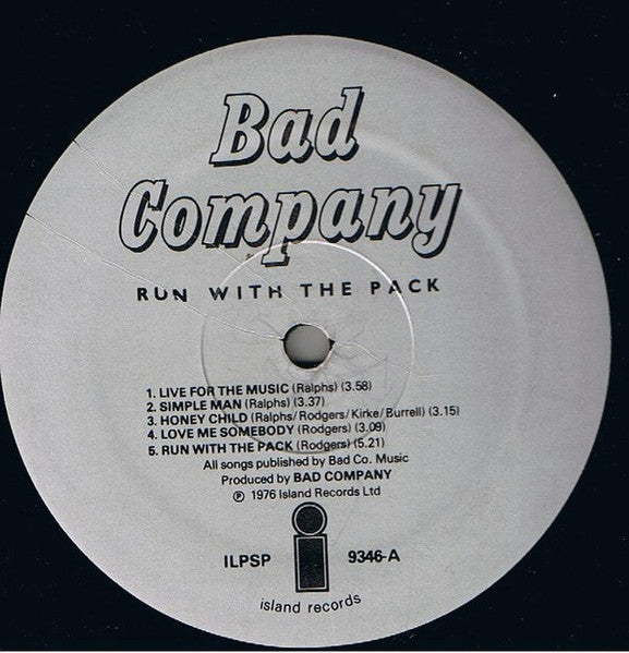 Bad Company (3) - Run With The Pack (Vinyl, LP, Album) Good Plus (G+) / Good (G)