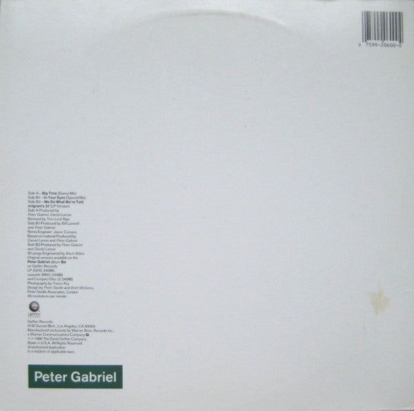 Peter Gabriel - Big Time (Vinyl, 12", 45 RPM, Maxi-Single) Very Good (VG) / Very Good (VG)