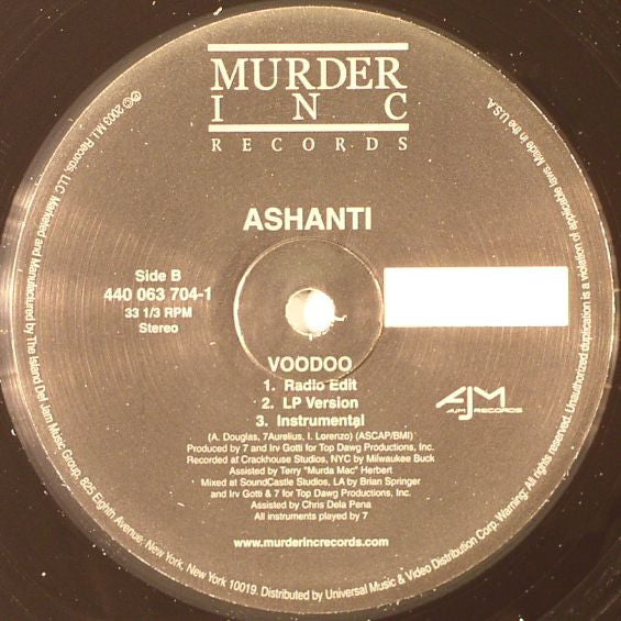 Ashanti - Dreams / Voodoo (Vinyl, 12", 33 ⅓ RPM) Very Good Plus (VG+) / Very Good (VG)