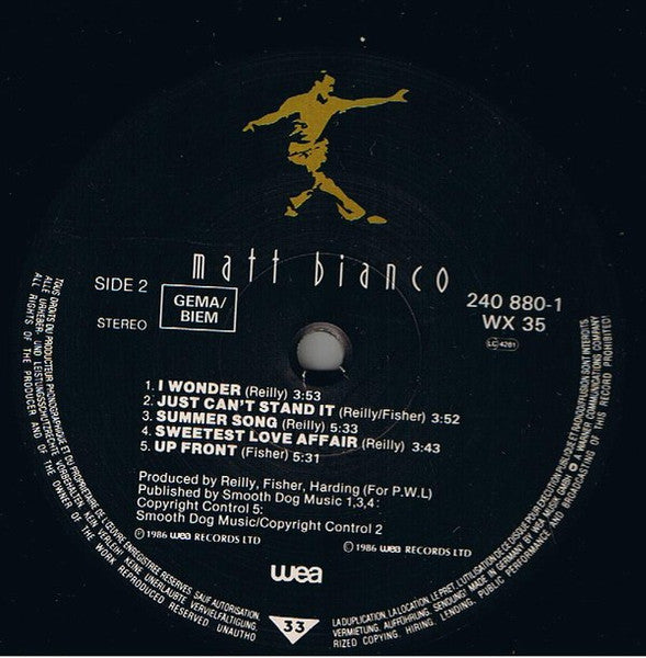 Matt Bianco - Matt Bianco (Vinyl, LP, Album, Stereo) Very Good Plus (VG+) / Very Good Plus (VG+)