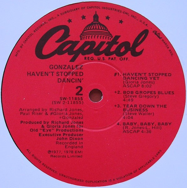 Gonzalez - Haven't Stopped Dancin' (Vinyl, LP, Album) Very Good (VG) / Good Plus (G+)