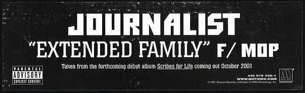 Journalist - Extended Family (Vinyl, 12", Promo, 33 ⅓ RPM) Very Good Plus (VG+) / Very Good Plus (VG+)