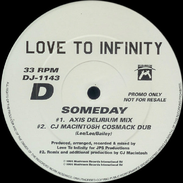 Love To Infinity - Someday (2x12", 33 ⅓ RPM, Single, Promo) - Very Good (VG) / Good Plus (G+)