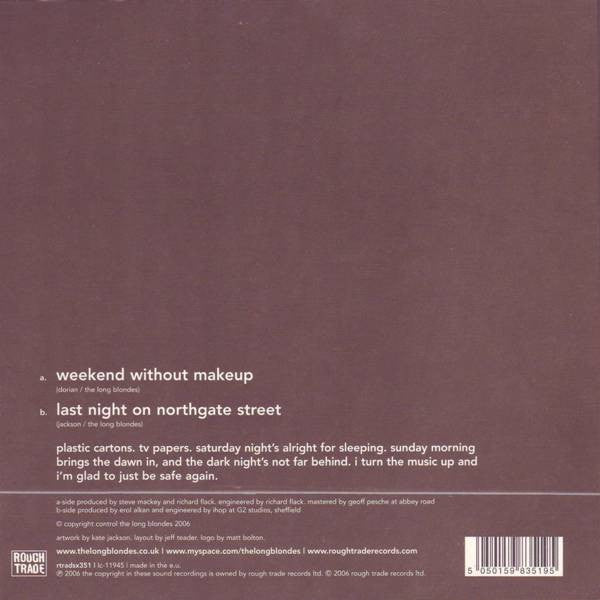 The Long Blondes - Weekend Without Makeup (Vinyl, 7", Single) Very Good Plus (VG+) / Very Good Plus (VG+)