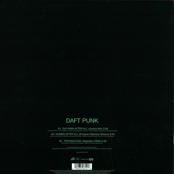 Daft Punk - Human After All (Unreleased Remixes) (Vinyl, 12", 33 ⅓ RPM, 45 RPM) Mint (M) / Mint (M)