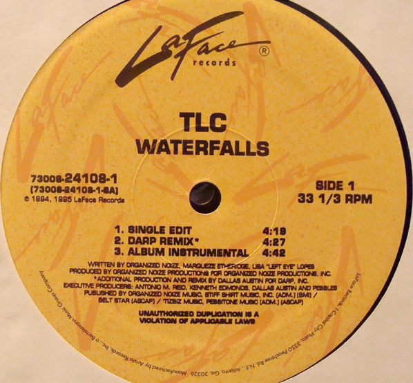 TLC - Waterfalls (Vinyl, 12", 33 ⅓ RPM) Mint (M) / Mint (M)