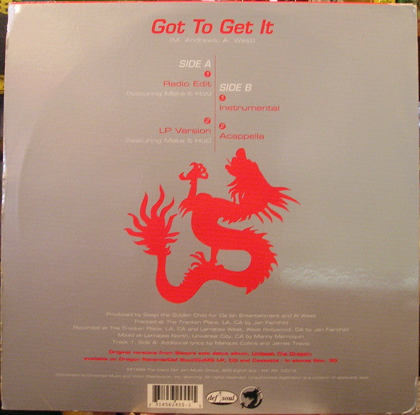 Sisqo - Got To Get It (Vinyl, 12", 33 ⅓ RPM, Single, Stereo) Very Good Plus (VG+) / Very Good Plus (VG+)