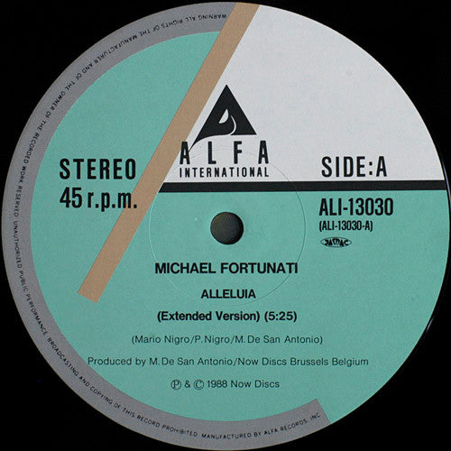 Michael Fortunati - Alleluia (Vinyl, 12", 45 RPM)