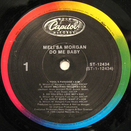 Meli'sa Morgan - Do Me Baby (Vinyl, LP, Album, Stereo) Very Good (VG) / Very Good (VG)