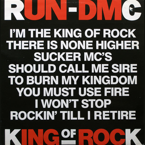 Run-DMC - King Of Rock (Vinyl, 12", 45 RPM, Reissue, Stereo) Very Good (VG) / Very Good Plus (VG+)