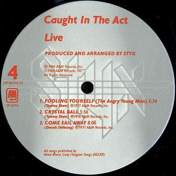 Styx - Caught In The Act Live (2xVinyl, LP, Album) Very Good Plus (VG+) / Good Plus (G+)