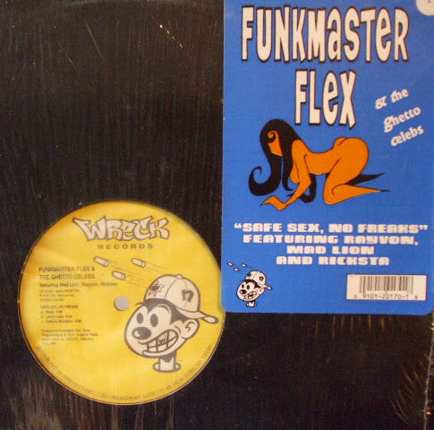 Funkmaster Flex & The Ghetto Celebs - Safe Sex, No Freaks (Vinyl, 12") Very Good Plus (VG+) / Very Good (VG)