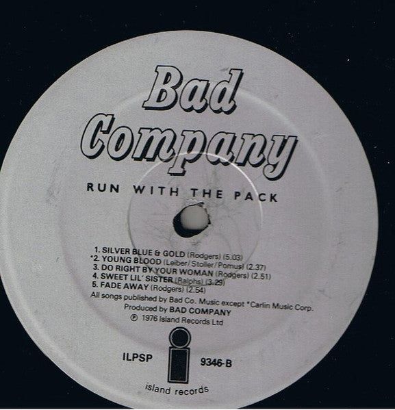 Bad Company (3) - Run With The Pack (Vinyl, LP, Album) Good Plus (G+) / Good (G)
