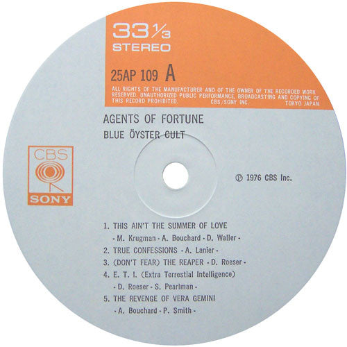 Blue Öyster Cult - Agents Of Fortune (Vinyl, LP, Album)