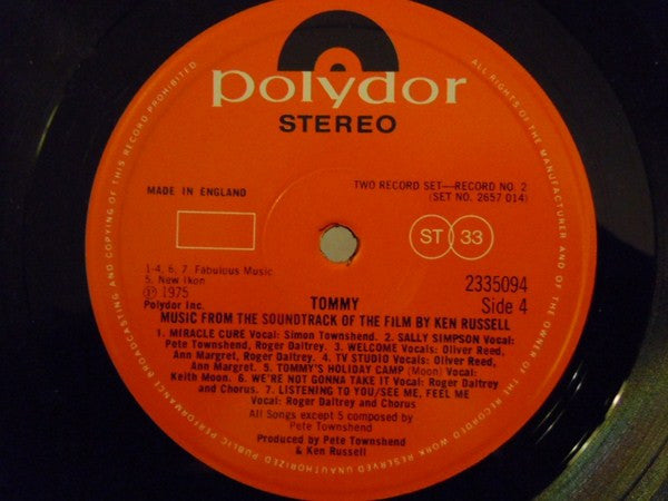 Various - Tommy (Original Soundtrack Recording) (2xVinyl, LP, Album) Very Good Plus (VG+) / Very Good (VG)