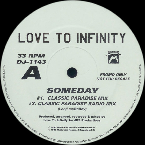 Love To Infinity - Someday (2x12", 33 ⅓ RPM, Single, Promo) - Very Good (VG) / Good Plus (G+)