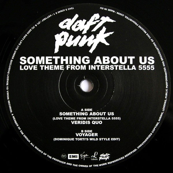 Daft Punk - Something About Us (Love Theme From Interstella 5555) (Vinyl, 12", 45 RPM) Very Good (VG) / Very Good (VG)