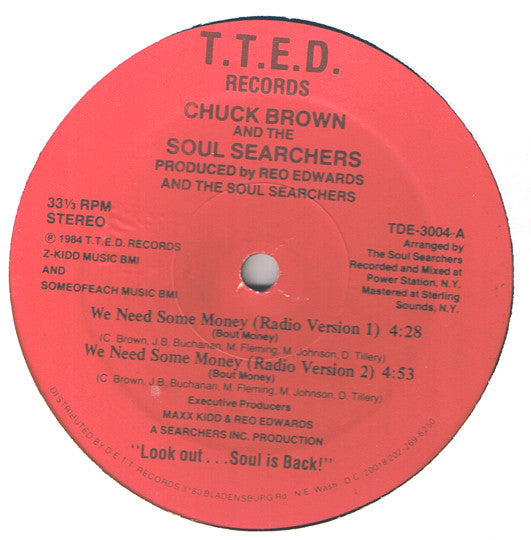 Chuck Brown & The Soul Searchers - We Need Some Money (Vinyl, 12", 33 ⅓ RPM) Very Good Plus (VG+) / Very Good Plus (VG+)