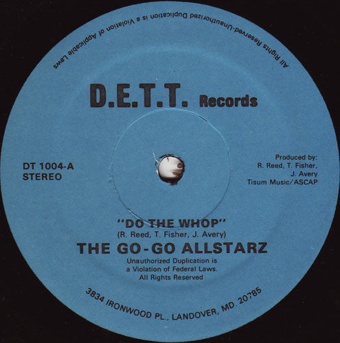The Go-Go Allstarz - Do The Whop (Vinyl, 12", 33 ⅓ RPM, Stereo) Very Good Plus (VG+) / Very Good Plus (VG+)