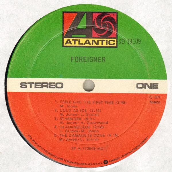 Foreigner - Foreigner (Vinyl, LP, Album, Reissue, Stereo) Good Plus (G+) / Very Good (VG)